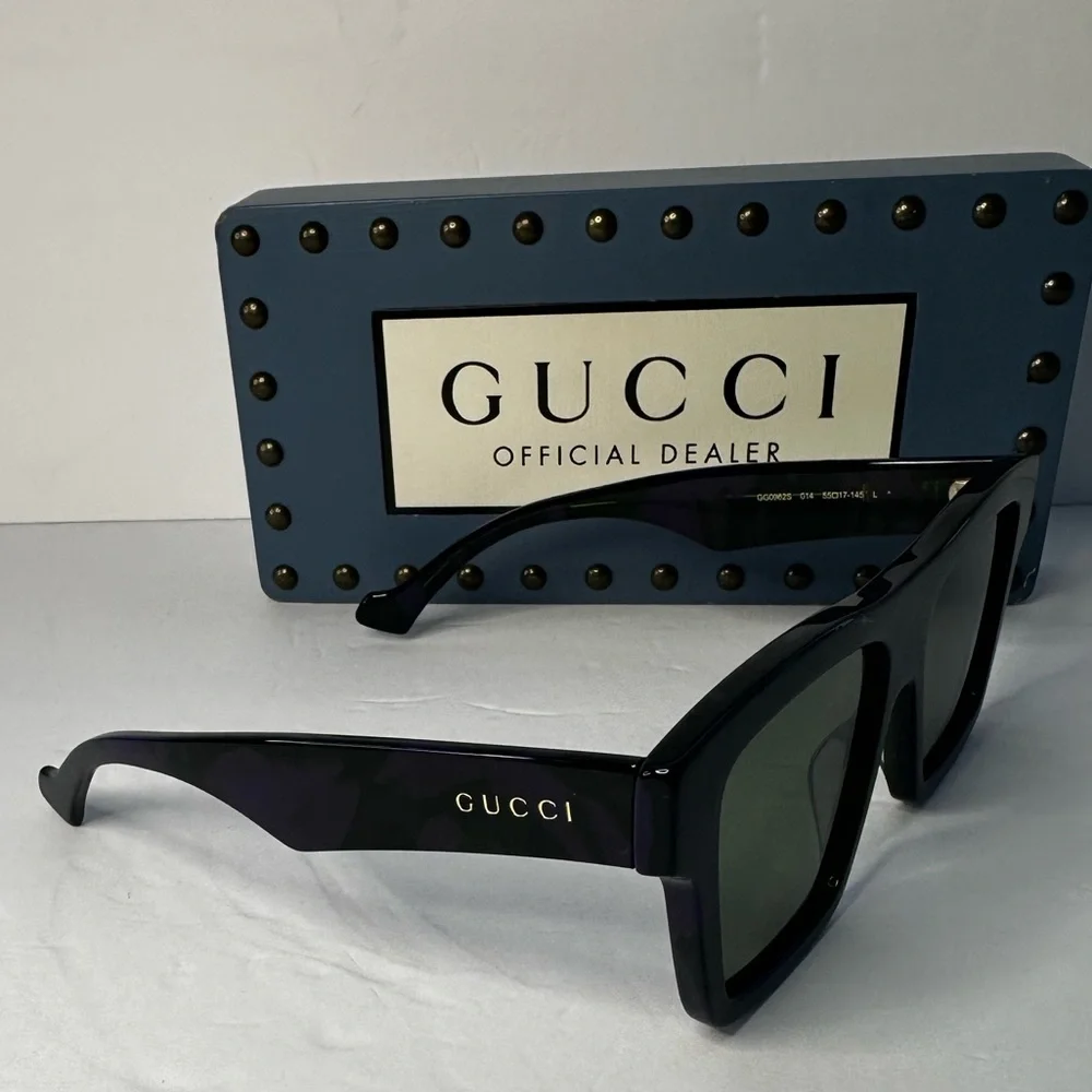 Gucci Men's GG0962Sm Acetate Rectangle Sunglasses